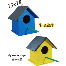 Değerli Hobi Ahşap Kuş Yuvası Kuş Evi 2 Adet 13X18