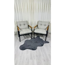 Sofmina Leylak Balkon, Bahçe,teras,cafe - Salon - Metal Kanepe Koltuk Takımı 1-1 Açık Gri