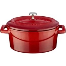Die Grup Kırmızı Metal Oval Mini Tencere, Şık Mutfak Aracı