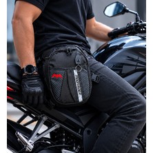 MOONRIDER Motosiklet Bacak&bel Çantası Premium Suya Dayanıklı Unisex Geniş Ayarlanabilir Kemerli Motorcu Çanta