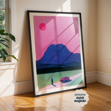 Persona Istanbul Artificial Collection "pembe Ufuklar" - Naif Manzara Posteri (Çerçevesiz)