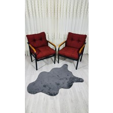 Sofmina  Leylak Balkon, Bahçe,teras,cafe - Salon - Metal Kanepe Koltuk Takımı 1-1 Bordo