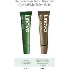 Lunova Tuzlu Karamel Aromalı ve Yoğun Nemlendiricili Onarıcı Dudak Bakım Lip Balm Seti