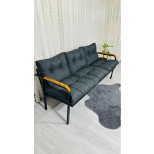 Sofmina Karanfil Balkon, Bahçe, Cafe - Metal Kanepe Koltuk Takımı 3 Lü Antrasit