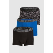 U.S. Polo Assn. Erkek Siyah 3'lü Boxer Takımı 50326509-VR046