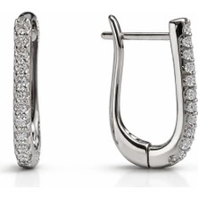 Felix Accessories Elisse Işıltılı Ince Halka Küpe (Silver)