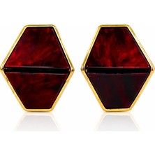 Felix Accessories Velina Bordo Geometrik Küpe