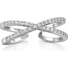 Felix Accessories Crossline Taşlı Yüzük Silver