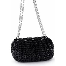 Felix Accessories Noiré Çanta – Siyah El Yapımı Örgü Zincir Askılı Kadın Omuz Çantası