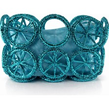 Felix Accessories Selene Çanta – Turkuaz Metal Form Detaylı Kadın El Çantası