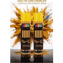 ArtMaster Sarı Sprey Boya 200 ml 2 Adet Südor Hızlı Kuruyan Renkli Profesyonel Canlı Renk Ahşap Plastik Demir Metal Porselen
