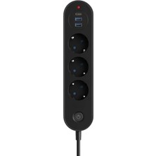 Die Grup 3’lü Priz | 2 Usb-A + 1 Usb-C | Termal Akım Korumalı, 2500W Güç, Aç/kapa Anahtarlı