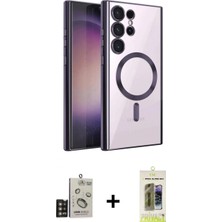 Marsilyan™- Galaxy S24 Ultra Kılıf Nova Işık Özel Seri - Siyah Joko Magic 5d Hayalet Cam + Gold Bilvis Titan Kamera Lens