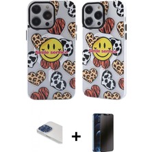 Marsilyan™- iPhone 13 Pro Max Kılıf Nova Doku Koleksiyonu - Siyah 3D Antistatik Hayalet Cam Ekran Koruyucu + Lacivert Pers Alüminyum Kamera Lens
