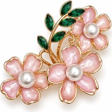 Felix Accessories Pembe Çiçek Broş