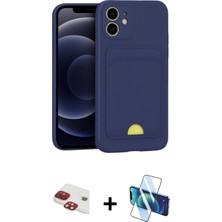 Marsilyan™- iPhone 11 Kılıf Vadi Çizgi Prime - Siyah 3D Antistatik Cam Ekran Koruyucu + Kırmızı Pers Alüminyum Kamera Lens