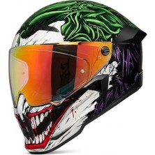 Gümrük Bey Ruroc Atlas 4.0 The Joker Kapalı Motosiklet Kaskı, Aura Red Vizör Dot Sertifika