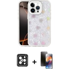 Marsilyan™- iPhone 15 Pro Max Kılıf Odak Prime - Siyah 3D Antistatik Mat Seramik Nano Ekran Koruyucu + Siyah Pvd Metal Kamera Lens