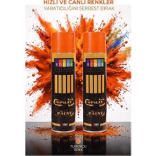ArtMaster Turuncu Sprey Boya 200 ml 2 Adet Südor Hızlı Kuruyan Renkli Profesyonel Canlı Renk Ahşap Plastik Demir Metal Porselen
