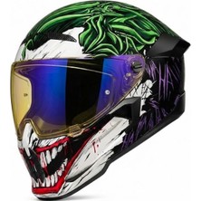 Gümrük Bey Ruroc Atlas 4.0 The Joker Kapalı Motosiklet Kaskı, Aurora Blue Vizör Dot Sertifika