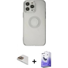 Marsilyan™- iPhone 13 Pro Max Kılıf Kutup Klasik - Siyah Bilvis 5in1 5d Magic Hayalet Cam Ekran Koruyucu + Gold Pers Alüminyum Kamera Lens