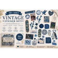 Minimaliz Studio Vintage Mavi Sticker 2'liset