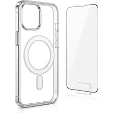 Yağızgil iPhone 15 Magsafe Uyumlu Kılıf + Kırılmaz Cam Ekran Koruyucu Ikili Set Manyetik Şarj Destekli Darbe Emici Kamera Korumalı