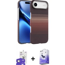 Marsilyan™- iPhone 17 Air Kılıf Doruk Serisi - Siyah Bilvis 5in1 5d Magic Hayalet Cam Ekran Koruyucu + Gold Bilvis Titan Kamera Lens