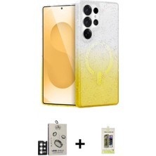 Marsilyan™- Galaxy S25 Ultra Kılıf Eksen Minimal Özel Seri - Siyah Joko Magic 5d Hayalet Cam + Gümüş Bilvis Titan Kamera Lens