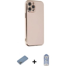 Marsilyan™- iPhone 12 Pro Max Kılıf Yankı Serisi - Siyah Joko Magic 5d Cam + Gümüş Shine Kamera Lens Koruma Cam