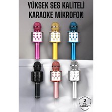 Kablosuz Bluetooth Karaoke Mikrofon USB ve Aux Girişli, Yüksek Ses Kalitesi