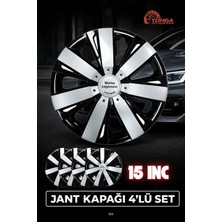 Yonga Oto Aksesuar Volkswagen Transporter 15 Inç Jant Kapağı 4'lü Set Siyah Gümüş + 4 Amblem + 8 Cırt Kelepçe