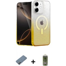 Marsilyan™- iPhone 12 Kılıf Eksen Minimal Özel Seri - Siyah Joko Magic 5d Hayalet Cam + Gökkuşağı Shine Kamera Lens Koruma Cam