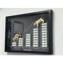 Oko Design Zenginlik Yolculuğu 3D Tablo – Boğa & Ayı Borsa Temalı Tablo