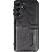 Semeglbl Newface  Galaxy S24 Fe Kılıf Sara Kartvizitli Deri Kılıf - Siyah