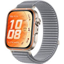Caseonn Huawei Watch Fit 5 Pro Kordon Hasır Kumaş Nylon Kayış Gri