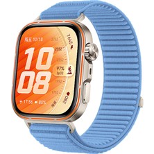 Caseonn Huawei Watch Fit 5 Pro Kordon Hasır Kumaş Nylon Kayış Mavi