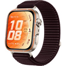 Caseonn Huawei Watch Fit 5 Pro Kordon Hasır Kumaş Nylon Kayış Mürdüm