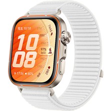 Caseonn Huawei Watch Fit 5 Pro Kordon Hasır Kumaş Nylon Kayış Beyaz