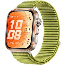 Caseonn Huawei Watch Fit 5 Pro Kordon Hasır Kumaş Nylon Kayış Yeşil