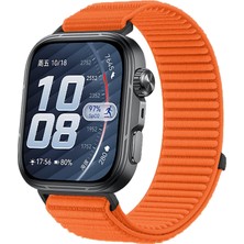 Caseonn Huawei Watch Fit 5 Pro Kordon Hasır Kumaş Nylon Kayış Turuncu