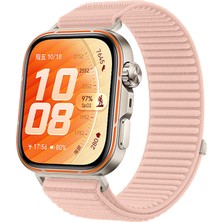 Caseonn Huawei Watch Fit 5 Pro Kordon Hasır Kumaş Nylon Kayış Rose Gold