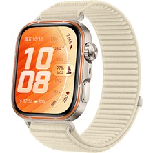 Caseonn Huawei Watch Fit 5 Pro Kordon Hasır Kumaş Nylon Kayış Bej