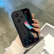 Ucuc Redmi Note 13 Pro Plus+ 5g Uyumlu Siyah Silikon Şık Baskı Kılıf Darbeye Dayanıklı Kamera Korumalı