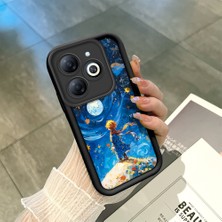 Ucuc Infinix Smart 8/8 Pro Uyumlu Siyah Silikon Şık Baskı Kılıf Darbeye Dayanıklı Kamera Korumalı