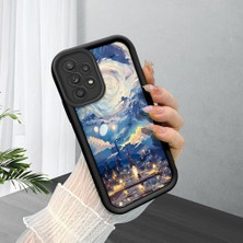Ucuc Samsung Galaxy A52/A52S Uyumlu Siyah Silikon Şık Baskı Kılıf Darbeye Dayanıklı Kamera Korumalı