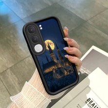 Ucuc Vivo Y31/Y21D Uyumlu Siyah Silikon Şık Baskı Kılıf Darbeye Dayanıklı Kamera Korumalı