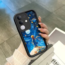 Ucuc Vivo Y29 4g Uyumlu Siyah Silikon Şık Baskı Kılıf Darbeye Dayanıklı Kamera Korumalı