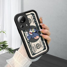Ucuc Mi 13 Lite Uyumlu Siyah Silikon Şık Baskı Kılıf Darbeye Dayanıklı Kamera Korumalı