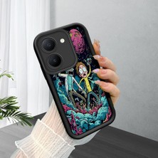 Ucuc Vivo Y27 5G/Y27S Uyumlu Siyah Silikon Şık Baskı Kılıf Darbeye Dayanıklı Kamera Korumalı